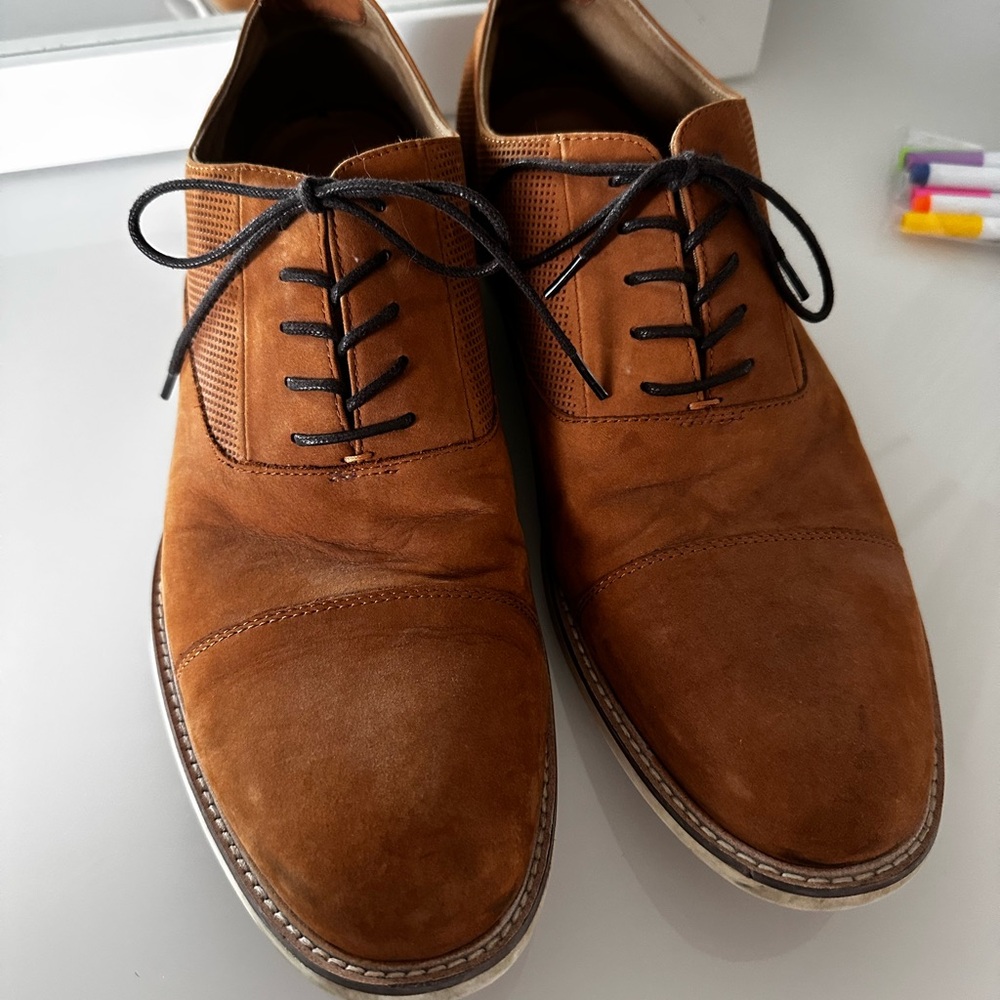 Aldo Brown Suede Oxfords with Lace-Up Design